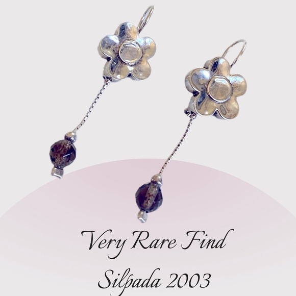Silpada Jewelry - Silpada Rare Flower Earrings Sterling and Smokey Topaz Drop Earrings W0805